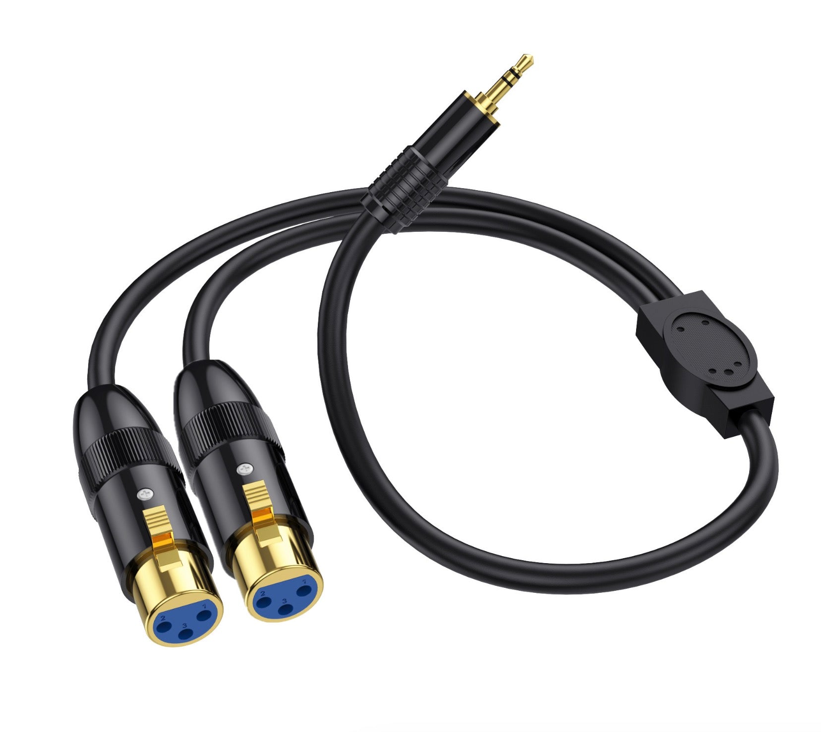 3.5mm TRS 1/8 Inch Male to Dual XLR Female Unbalanced Interconnection Audio Cable Y Splitter