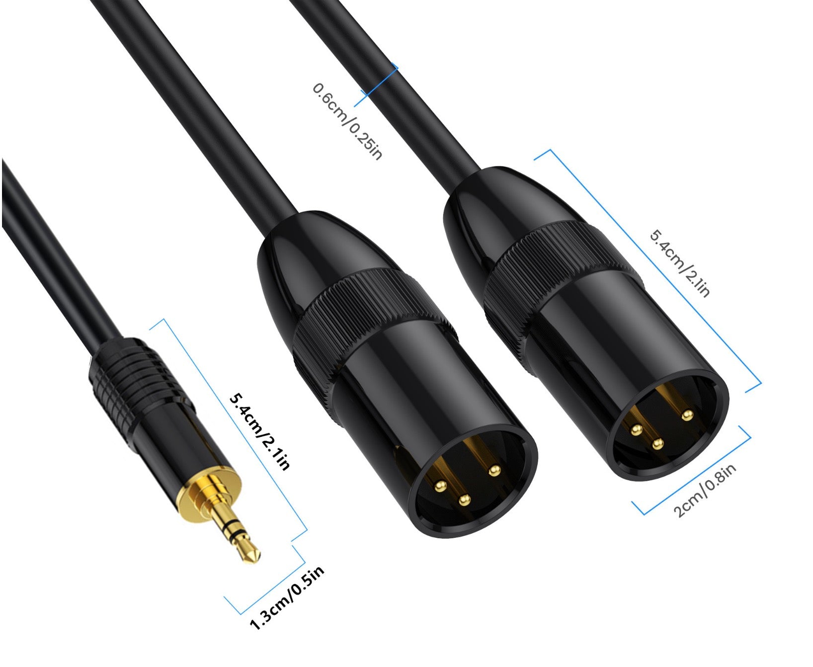 3.5mm to Dual XLR Y Splitter, TRS Stereo Male to 2 x XLR Male Interconnect Audio Microphone Cable