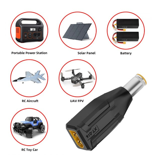 XT60 Male SC100 Protocol to 7.9x5.4mm Male Fast DC Charging Adapter Connector