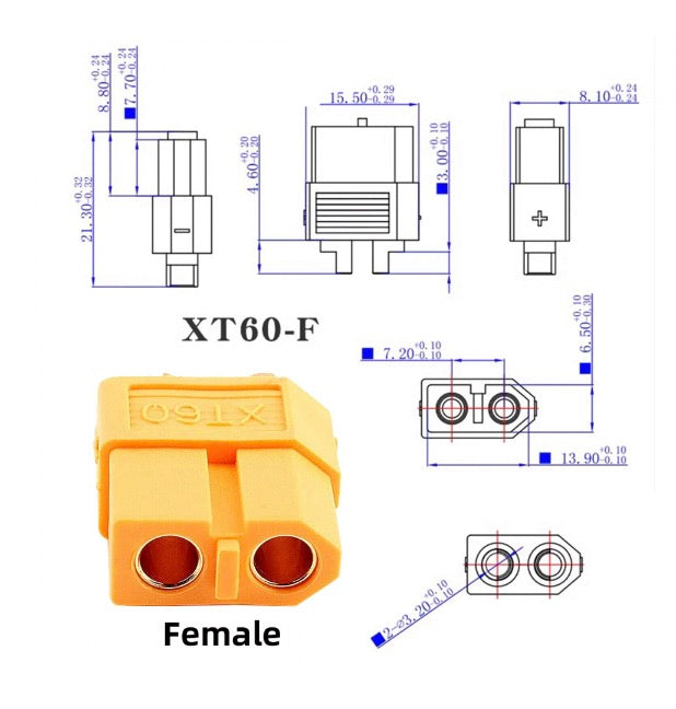 XT60 Female SC100 Protocol to DC 5.5x2.5mm Female Fast Charging Adapter