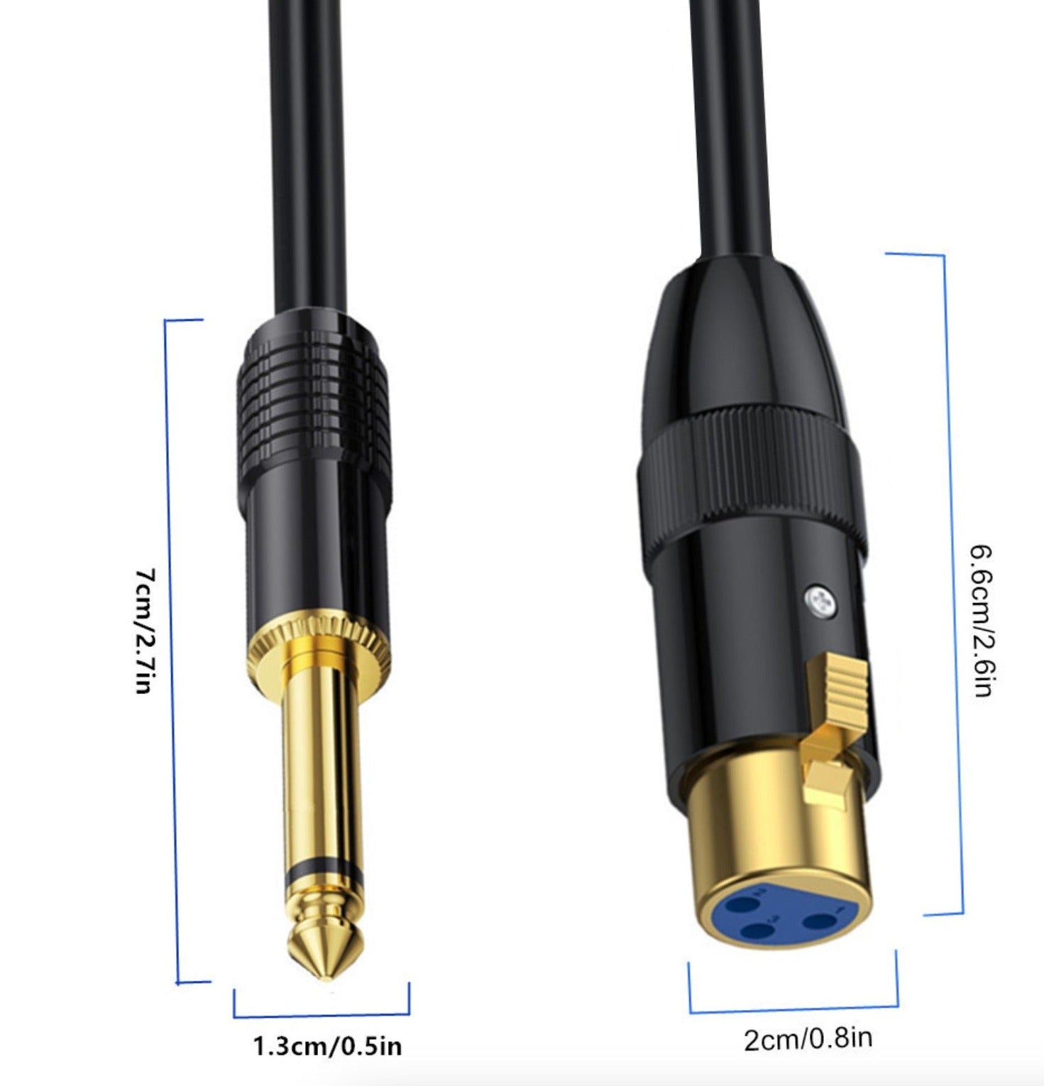 XLR to 1/4 inch Y Splitter | XLR 3Pin Female to Dual 6.35mm Mono TS Plug Mic Audio Converter Cable