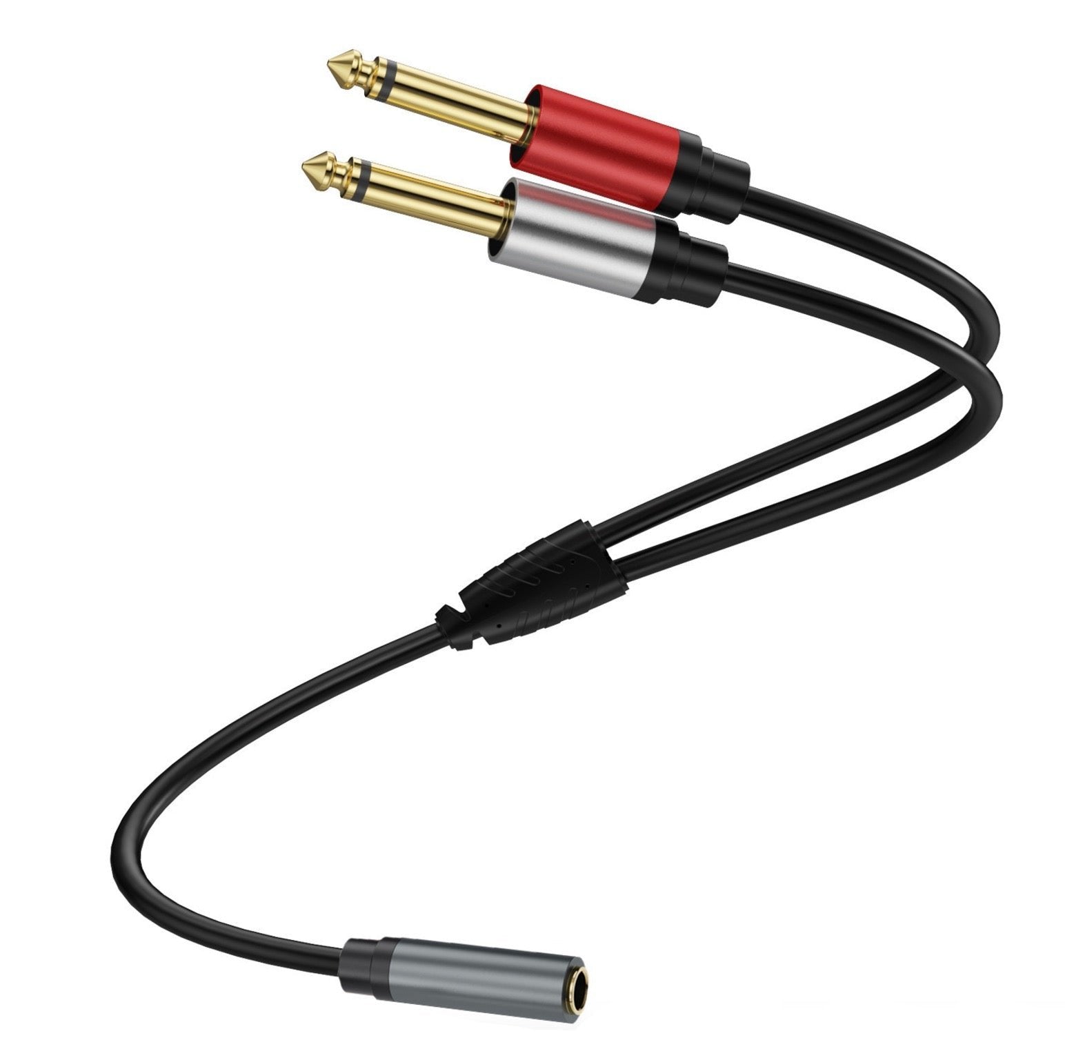 1/4" Stereo to Dual 1/4" Mono Insert Cable, 3.5mm Quarter inch Female TRS to Dual 1/4 Inch Male Y Audio Splitter