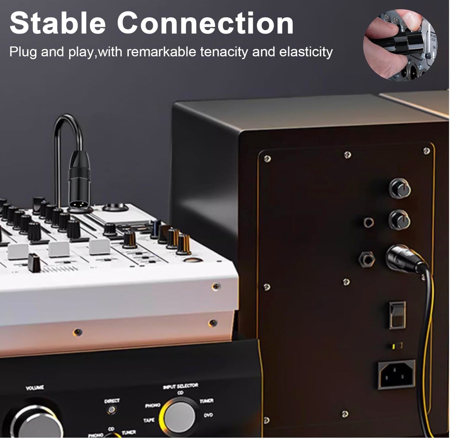 XLR 3Pin Male to Male Balanced Shielded Mic Cable for Mic Mixer, Recording Studio, Podcast, Speaker Systems