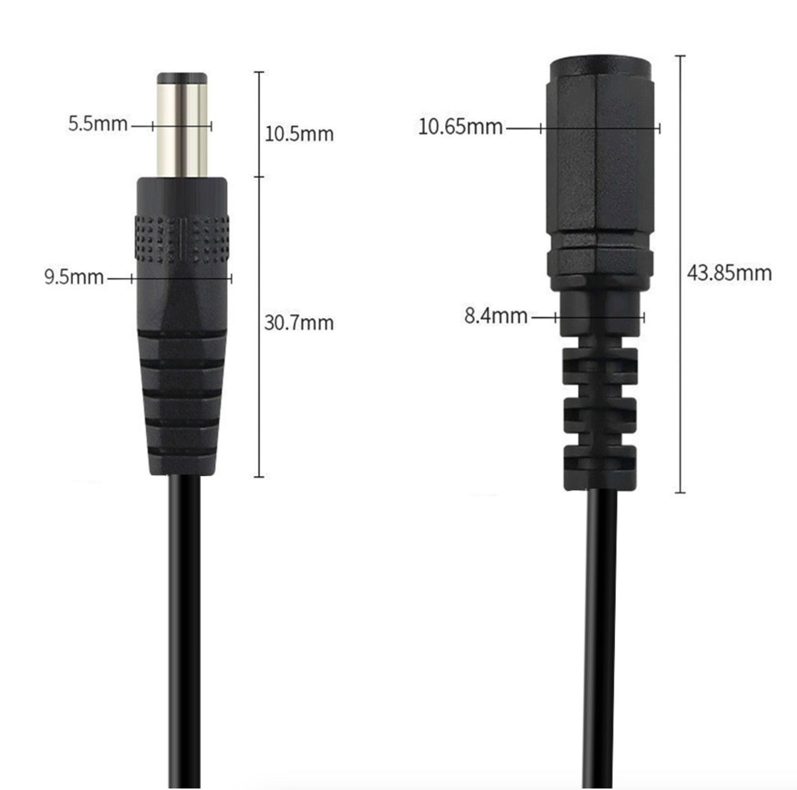 5.5 x 2.5mm Male DC Power Jack Connector Cable for Led Strip CCTV Camera