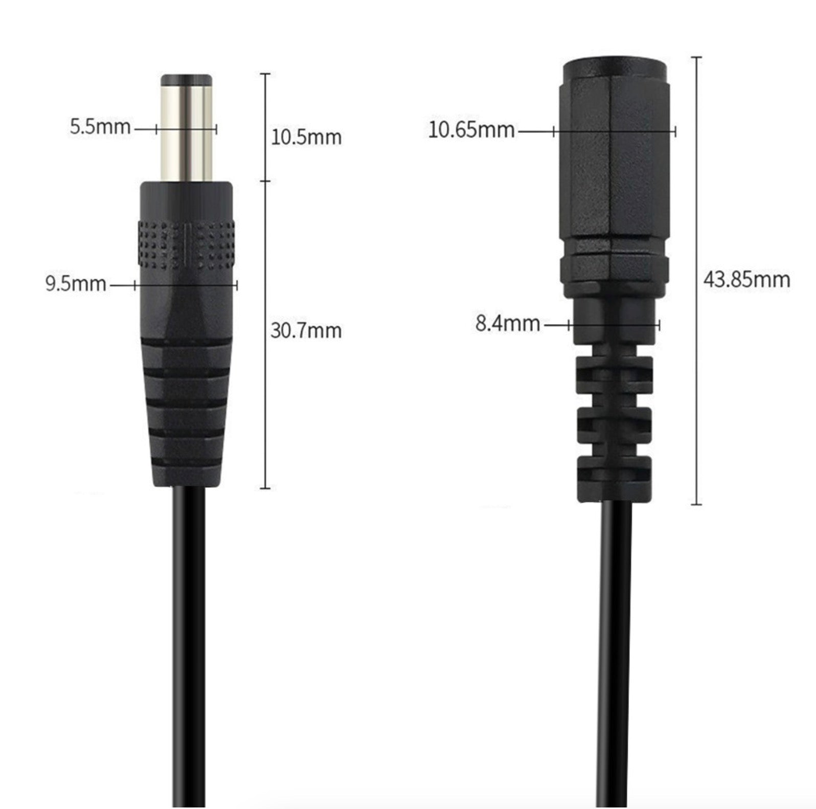 5.5 x 2.5mm Female DC Power Jack Connector Cable for Led Strip CCTV Camera