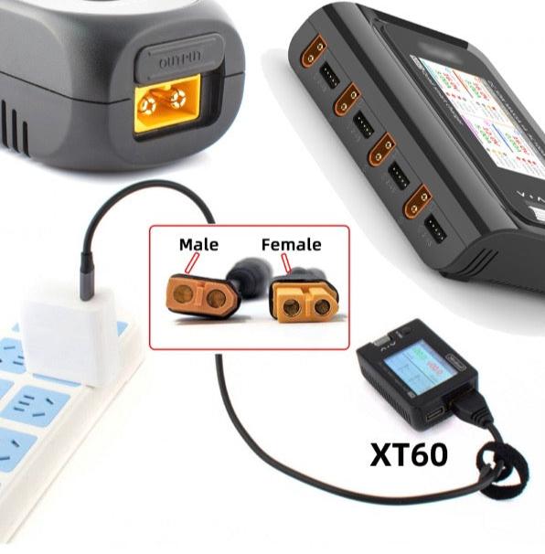 XT60 Female SC100 Protocol to DC 5.5x2.1mm Female Fast Charging Adapter