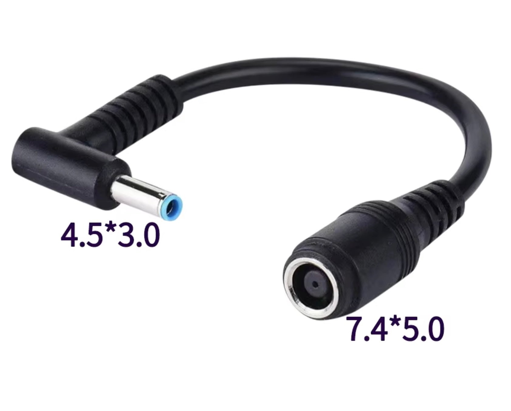 Laptop Power Supply Cable, DC 7.4mm x 5.0mm Female to 4.5mm x 3.0mm Male HP Notebook Charging Connector