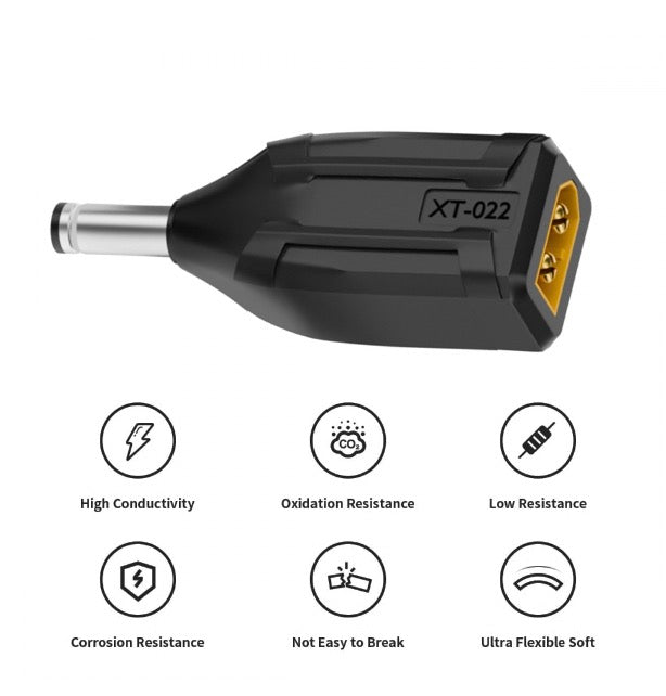 XT60 Male SC100 Protocol to DC 5.5x2.1mm Male Fast Charging Adapter