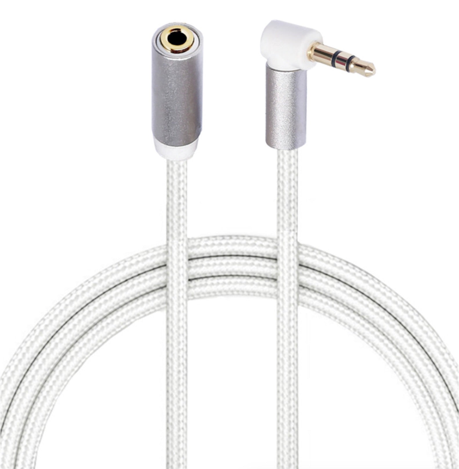 3.5mm Headphone Audio Extension Cable | 3.5mm 3Pole Male to Female Aux Audio Angled Cable