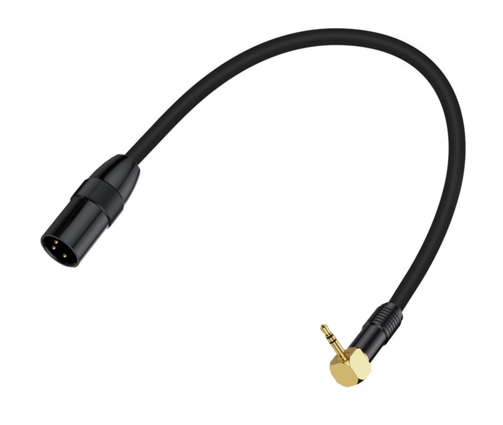 XLR to 3.5mm 1/8 Stereo Cable, Balanced XLR Male to 3.5mm TRS Angled Male Audio Extension Cable