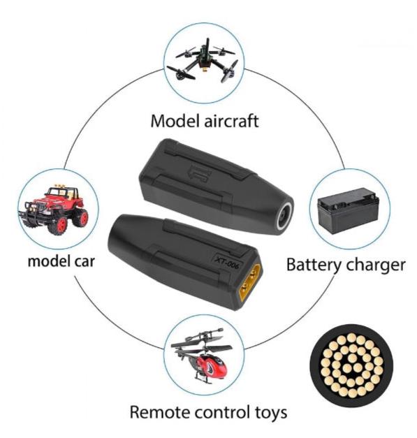 XT60 Male SC100 Protocol to DC 7.9x5.4mm Female Fast Charging Adapter