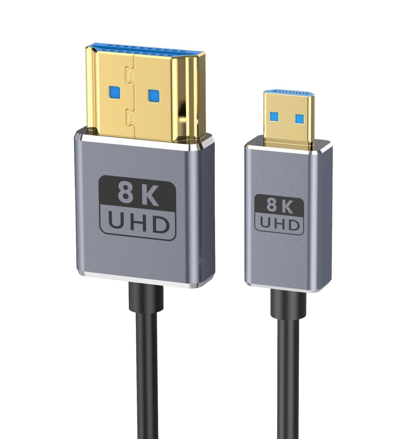 Micro HDMI to HDMI 2.1 Extreme Slim Coaxial Cable, Ultra High Speed 8K Audio Video Coiled Cable