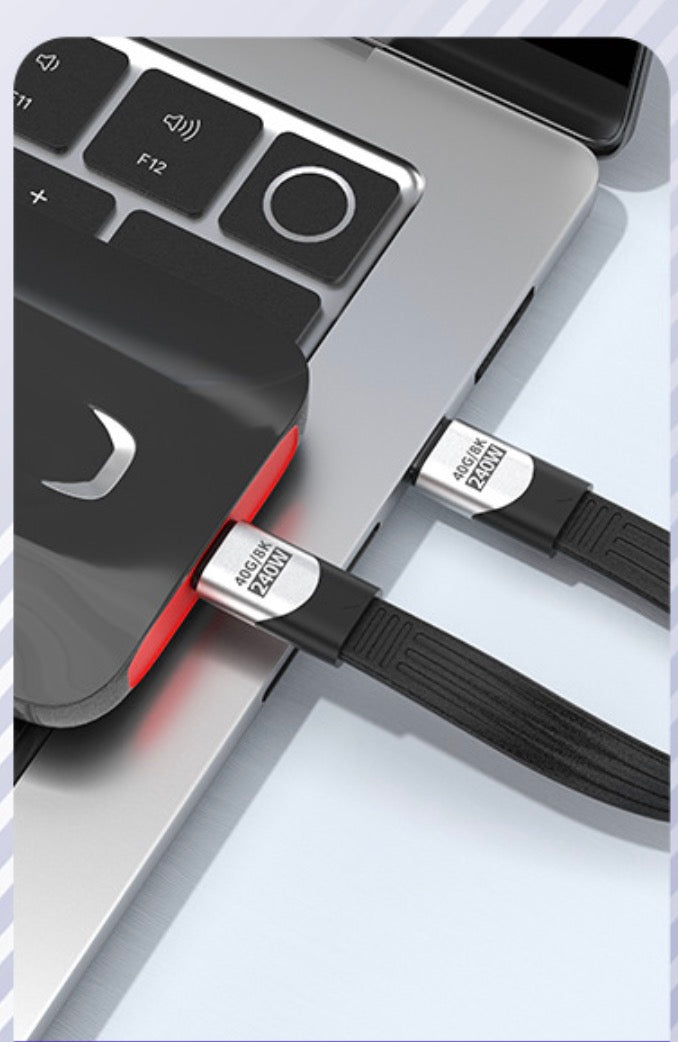 USB 4 FPC Fast Charging Cable, USB C to USB C PD240W | 40Gbps | 8K60Hz