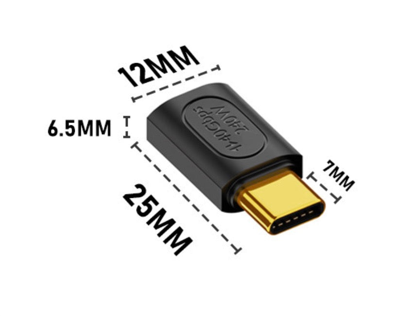 USB C 4.0 Male to USB C Female Extension Adapter 240W 40Gbps USB4