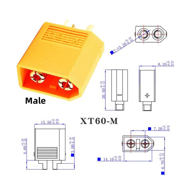 XT60 Male SC100 Protocol to XT60 Male Fast Charging Adapter