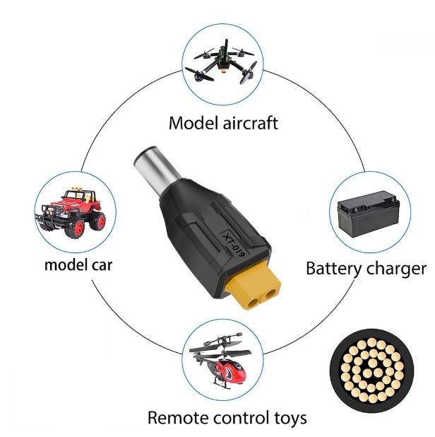 XT60 Female SC100 Protocol to DC 7.4x5.0mm Male Fast Charging Adapter