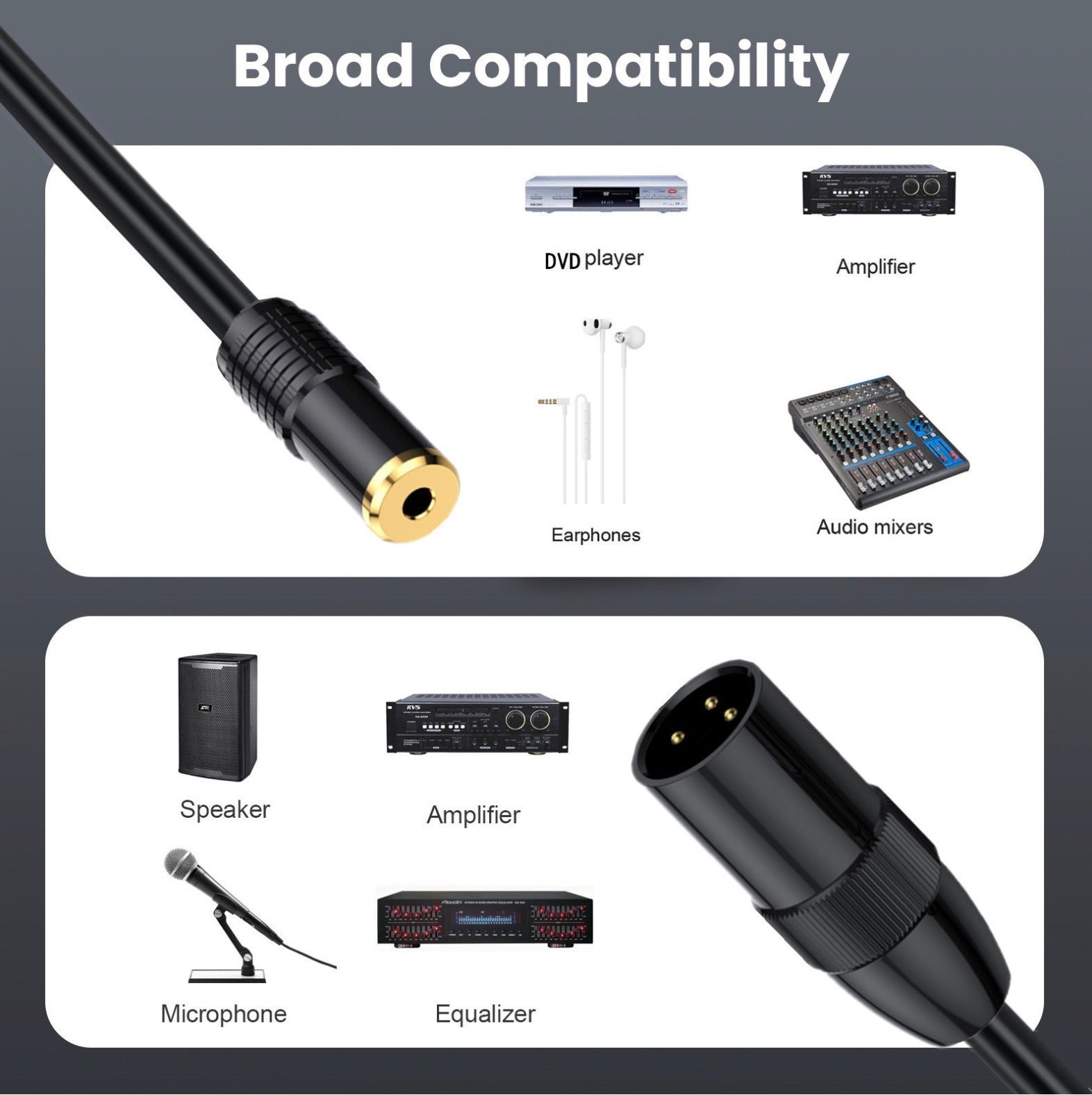 3.5mm Female to XLR 3Pin Male Stereo Audio Extension Cable for Camcorder, Recorder, Mixer