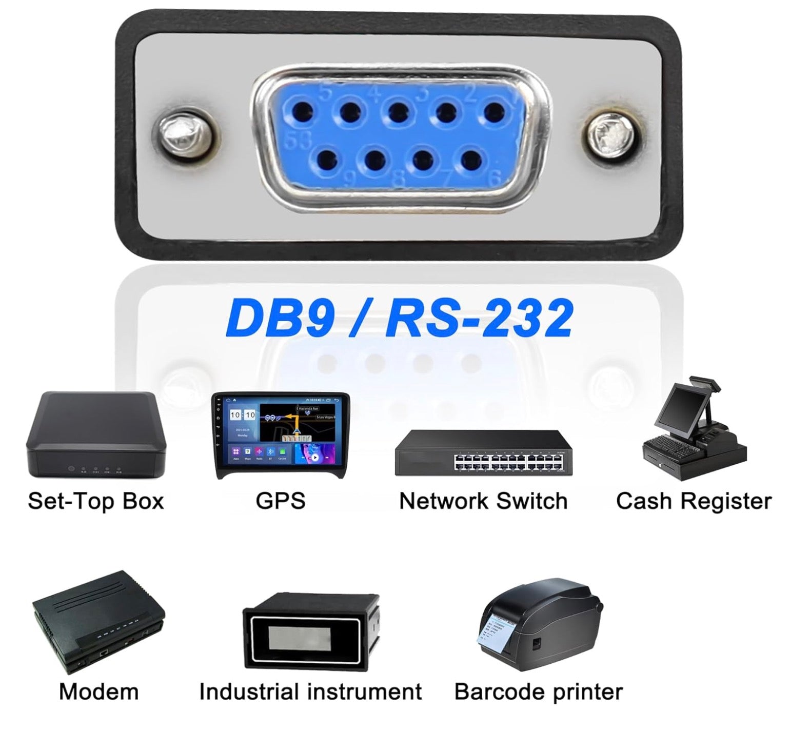 USB 2.0 to Serial RS232 DB9 Female Converter Cable for Cashier Register, Modem, Scanner, Digital Cameras