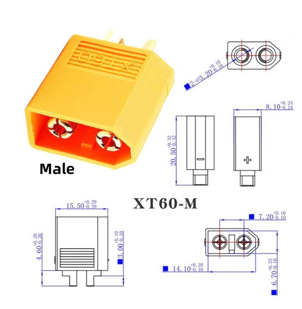 XT60 Male SC100 Protocol to DC 5.5x2.5mm Male Fast Charging Adapter