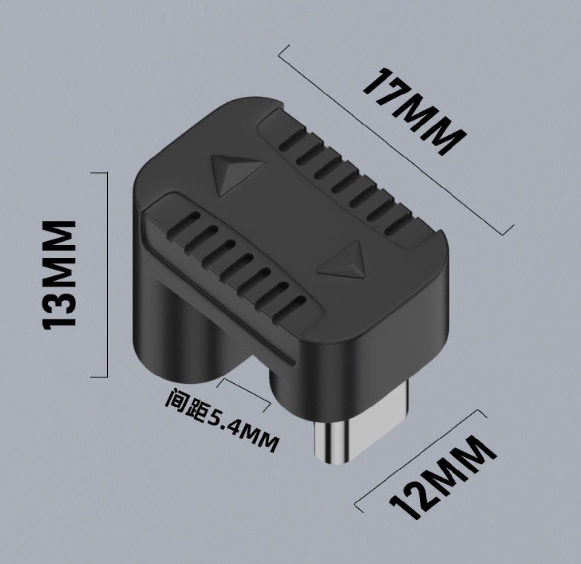 Micro 5Pin Male to USB C Female Up Angle Power Data Adapter