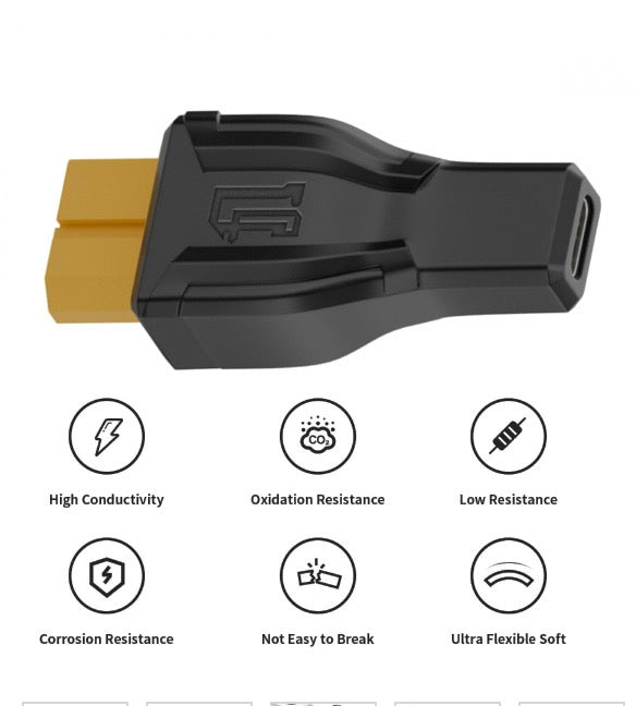 XT60 Female SC100 Protocol to Type-C Female Fast Charging Adapter