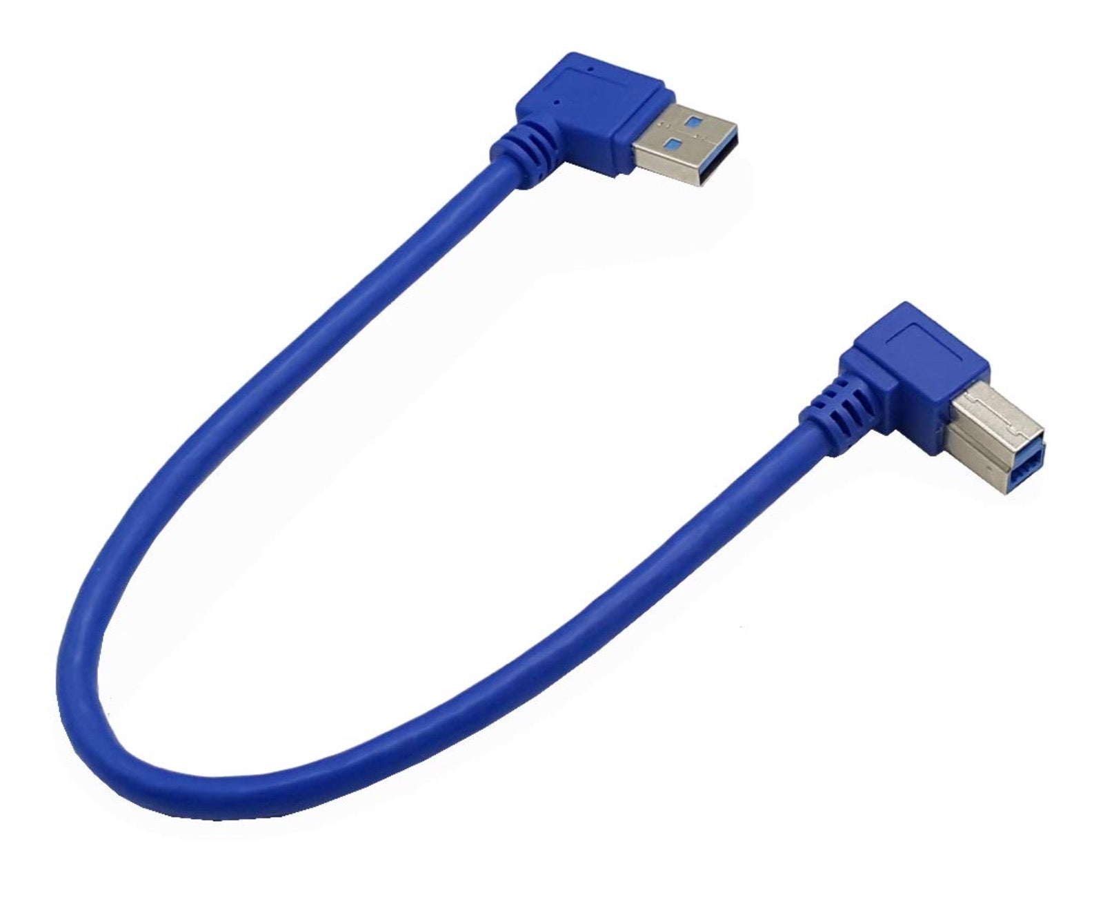 USB-A 3.0 Male to USB Type B Male Angled Printer Cable (AM Left - BM Left)