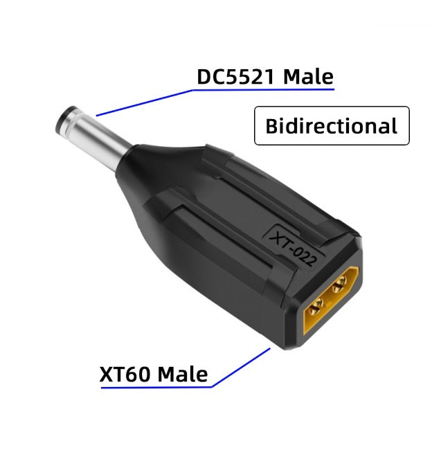 XT60 Male SC100 Protocol to DC 5.5x2.1mm Male Fast Charging Adapter