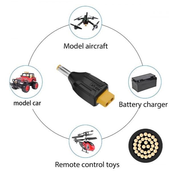 XT60 Female SC100 Protocol to DC 5.5x2.5mm Male Fast Charging Adapter