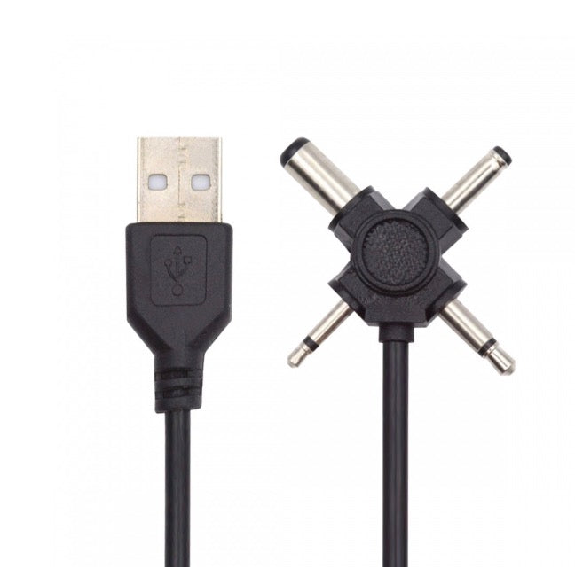 USB 2.0 A Male to 5.5x2.1mm, 4.0x1.7mm, Mono 3.5mm, 2.5mm DC Power Plug Barrel Connector Charging Cable 5V