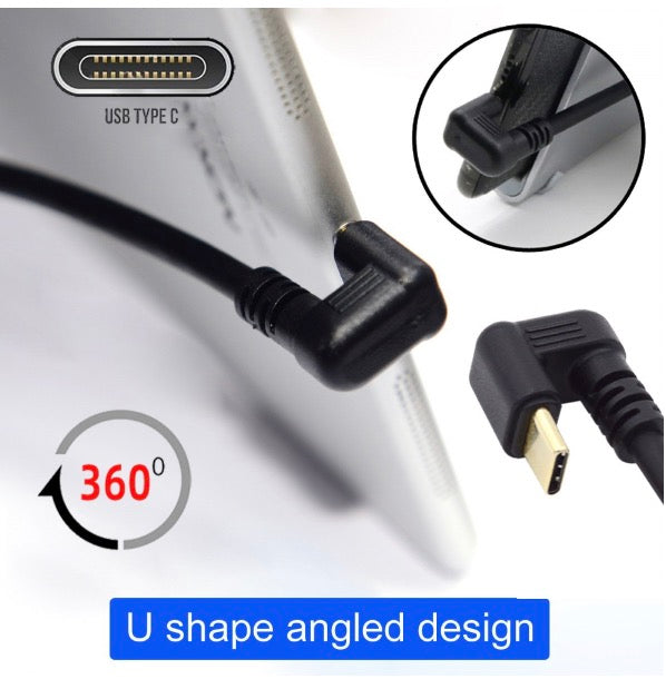 USB 3.0 A Male to USB-C 3.1 Male U Angled Data Charging Extension Cable