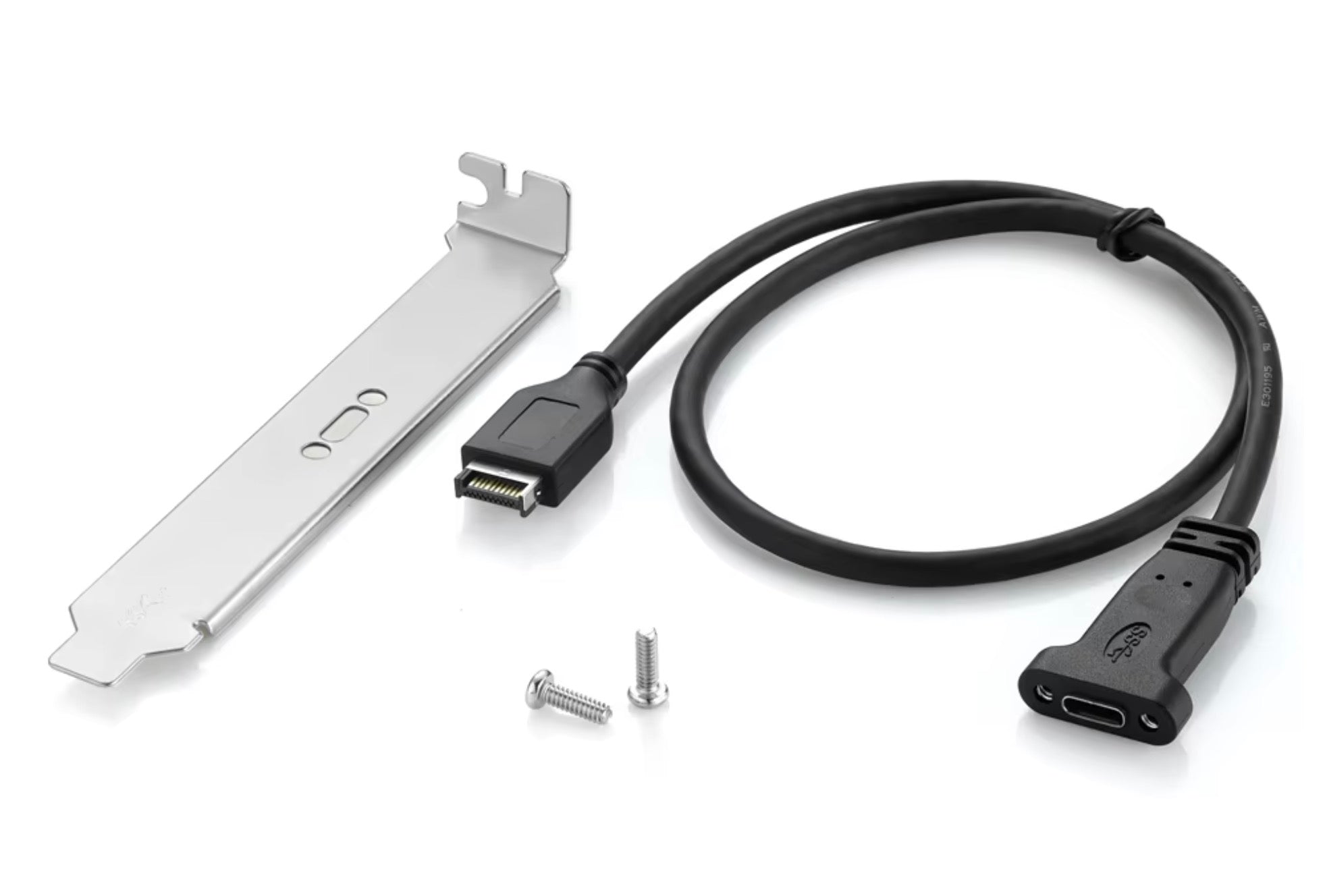 USB 3.1 Type E Male to USB Type C Female Cable with Bracket Panel