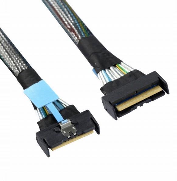 PCI-E 5.0 Mini Cool Edge IO MCIO STR PCI-E 8i 74Pin Male to 8i MCIO 74Pin Male Extender Cable