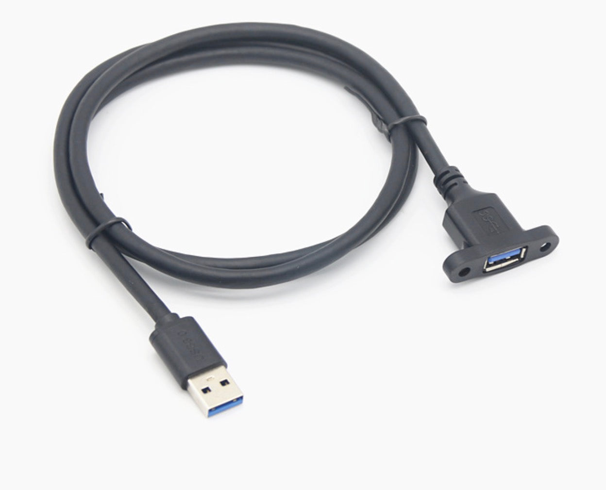 USB 3.0 Extension Cable, USB A Male to A Female Panel Mount Connector