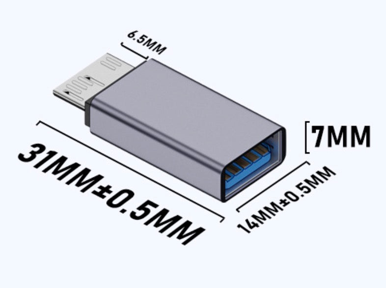 Micro B to USB 3.0 Female Data Charging Extension Adapter