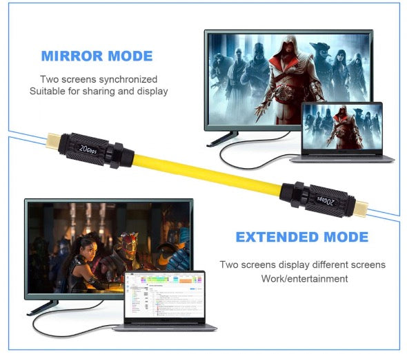 USB C Male to USB C Male Data Charging Cable 140W 20Gbps