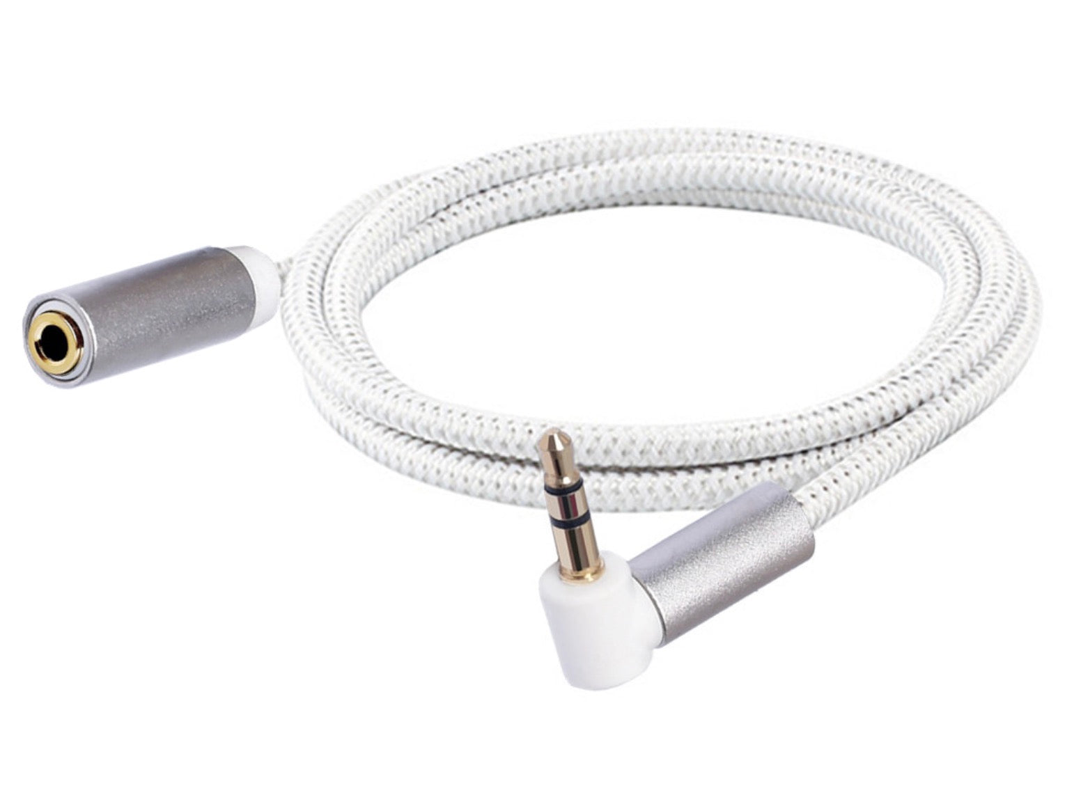 3.5mm Headphone Audio Extension Cable | 3.5mm 3Pole Male to Female Aux Audio Angled Cable