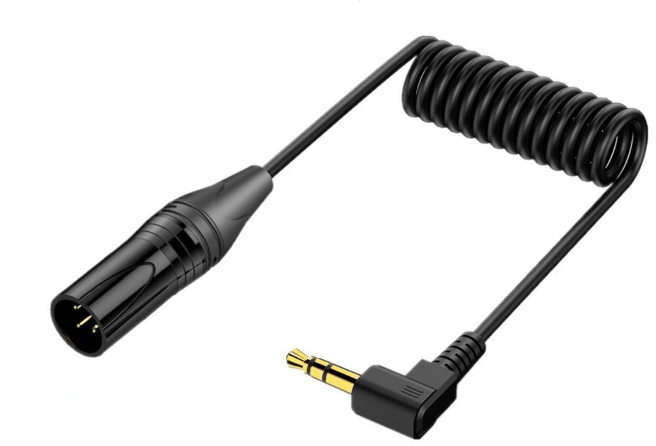 XLR to 3.5mm Microphone Cable, 1/8 Inch TRS Stereo Male to XLR Male Audio Coiled Cable