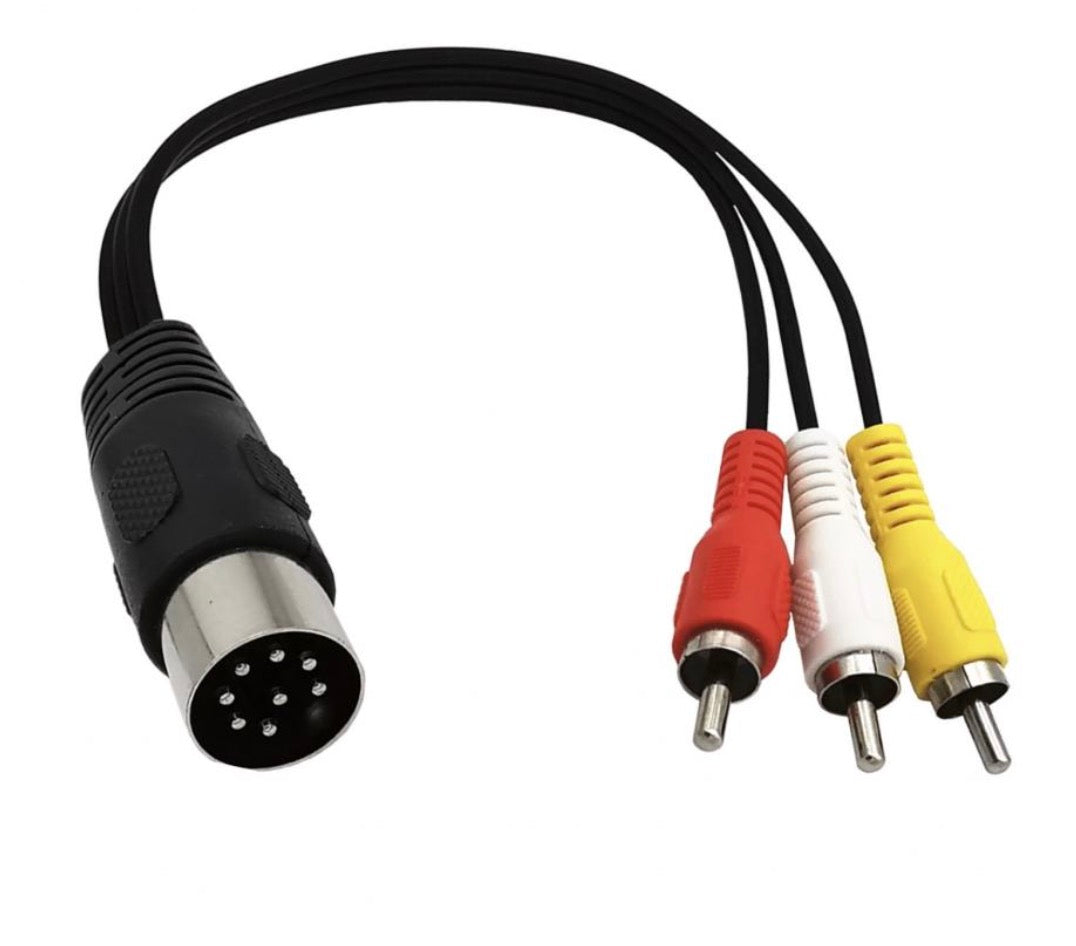 8-Pin Din Male Plug to 3 RCA Male Audio Cable for Musical Instrument