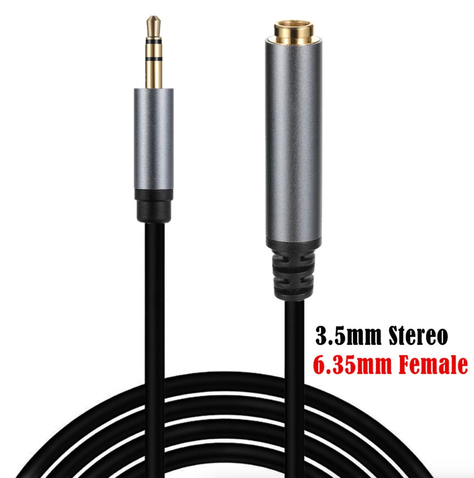 3.5mm Male to 6.35mm Female Stereo Hifi Mic Audio Extension Cable