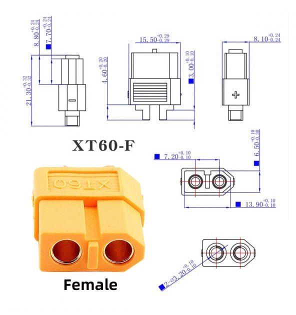 XT60 Female SC100 Protocol to DC 5.5x2.5mm Male Fast Charging Adapter