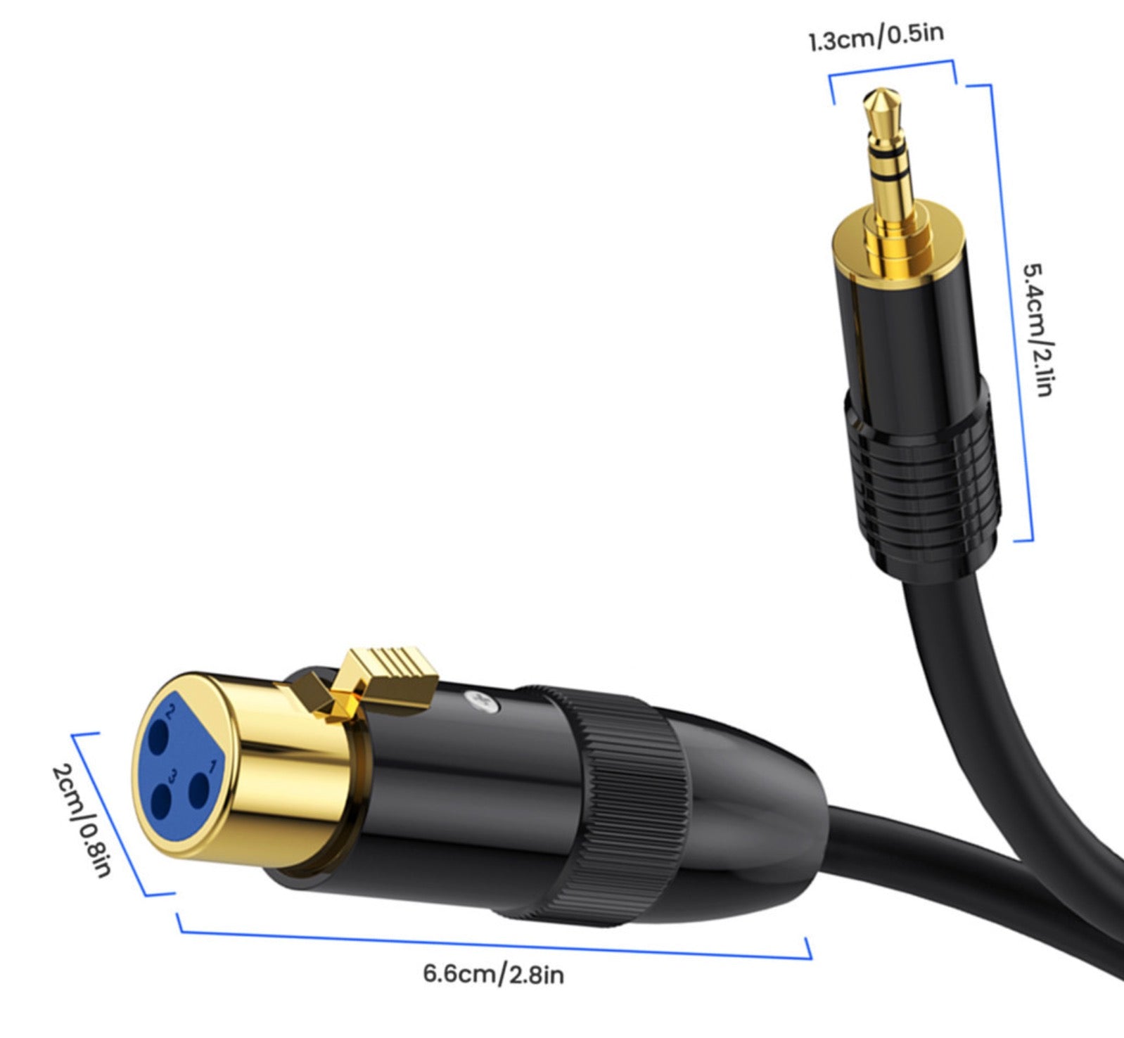 3.5mm to XLR Audio Cable | 3.5mm (1/8 Inch) TRS Stereo Male to XLR 3Pin Female Microphone Interconnect Extension Cable