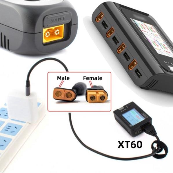 XT60 Male SC100 Protocol to XT60 Male Fast Charging Adapter