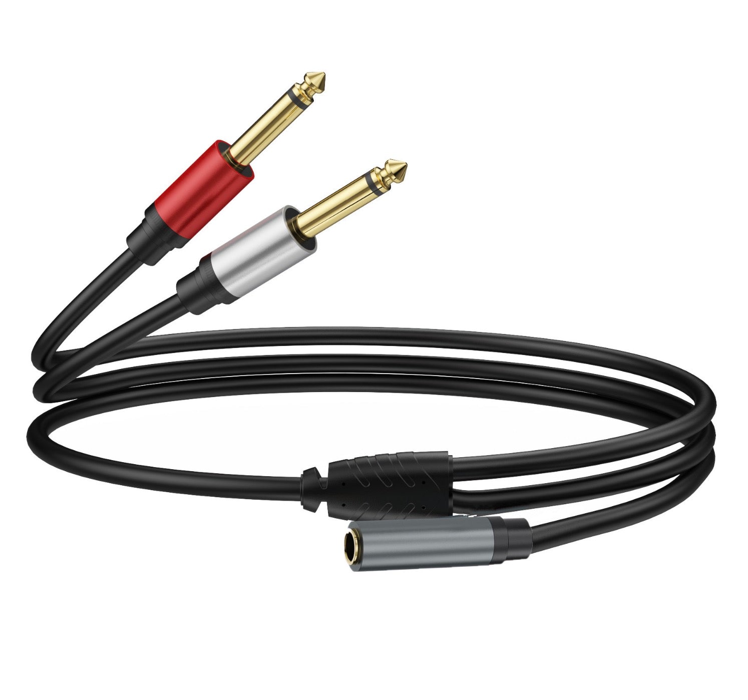 1/4" Stereo to Dual 1/4" Mono Insert Cable, 3.5mm Quarter inch Female TRS to Dual 1/4 Inch Male Y Audio Splitter