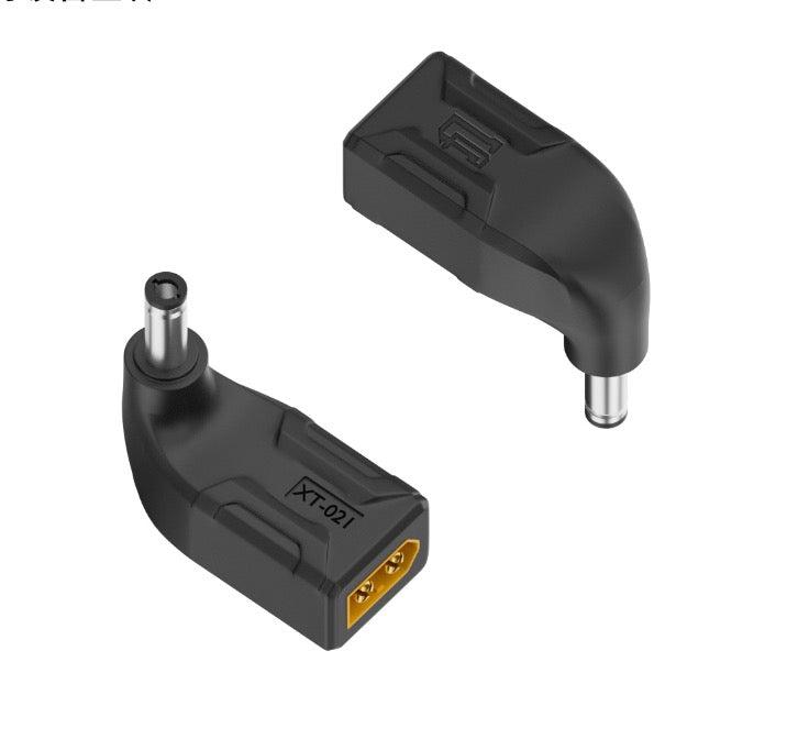 XT60 Male SC100 Protocol to DC 5.5x2.1mm Male Fast Charging Angled Vertical Adapter