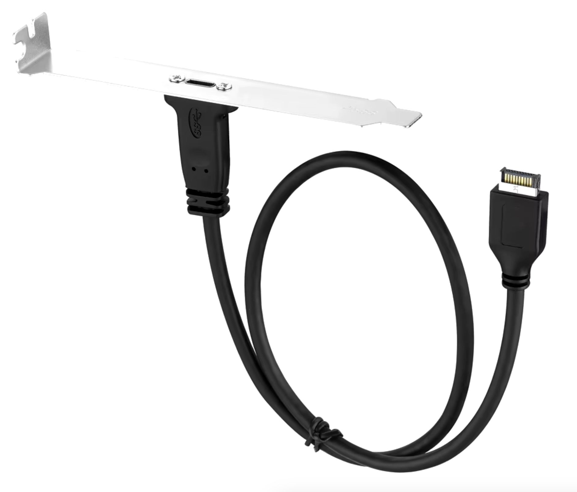 USB 3.1 Type E Male to USB Type C Female Cable with Bracket Panel