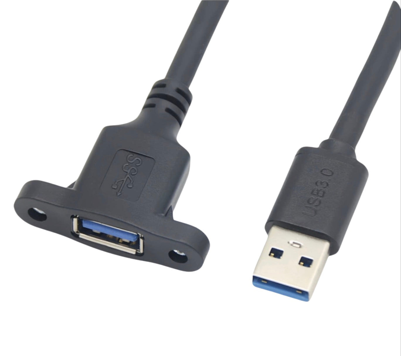 USB 3.0 Extension Cable, USB A Male to A Female Panel Mount Connector