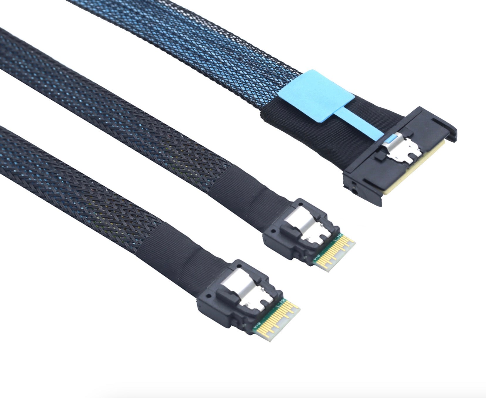 PCIE Gen 5.0 Slimline SAS MCIO 8X 8i 74P to Dual 2 x SFF-8654 4i Server Expansion Data Cable