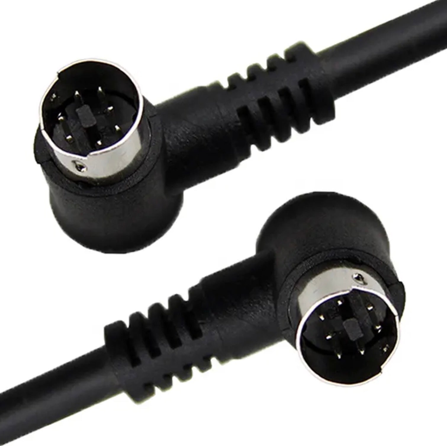 Mini DIN 7-Pin Audio Video Cable, 7 Core Male to Male L Shape S-Video Cable