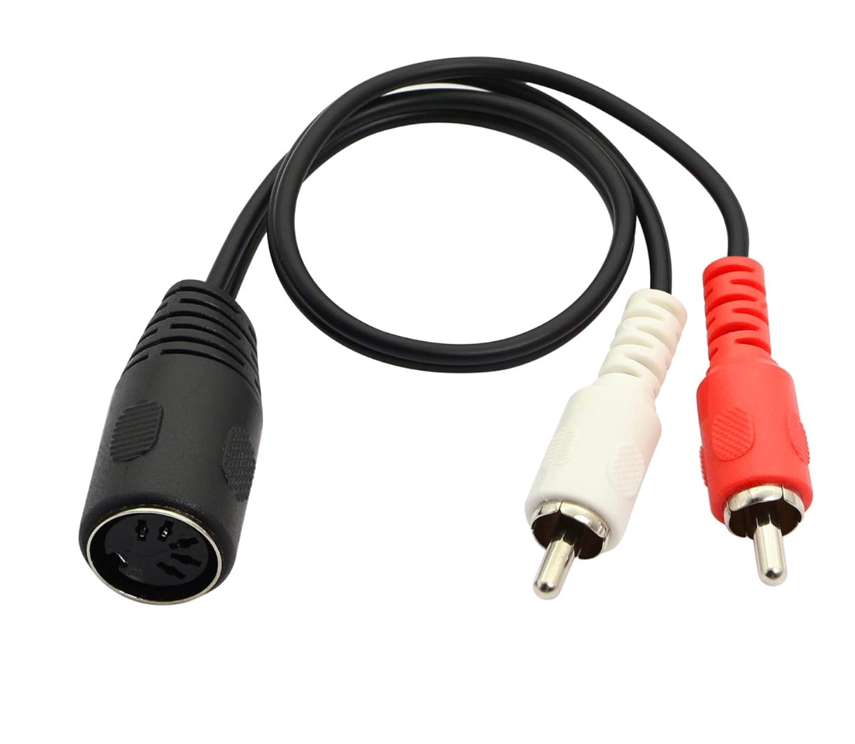 Din 5Pin Female to Dual RCA Male Audio Cable