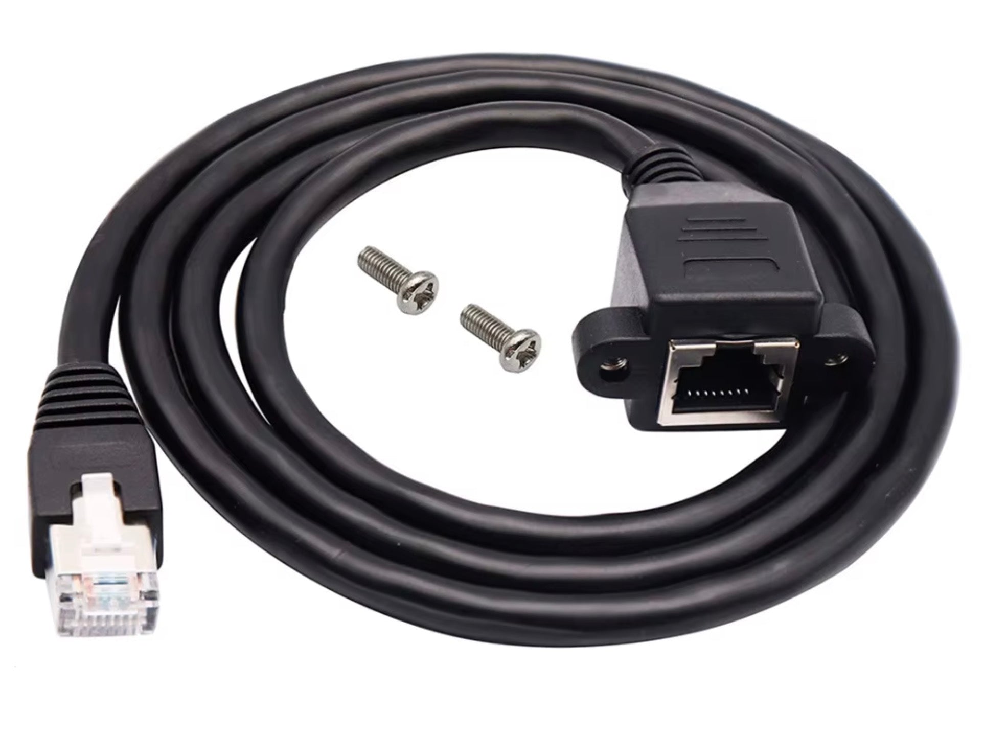 Cat 6 Panel Mount Cable - RJ45 Male to RJ45 Female Shielded Ethernet Network Connector